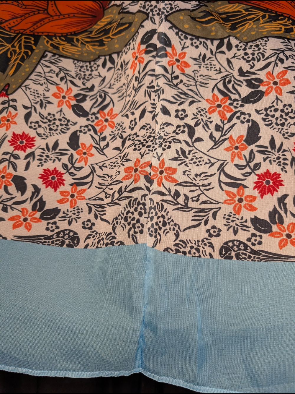 70s Retro Style Floral Wrap Sarong Skirt XL Bold Beach Wear Folk Art Apron - Picture 5 of 12